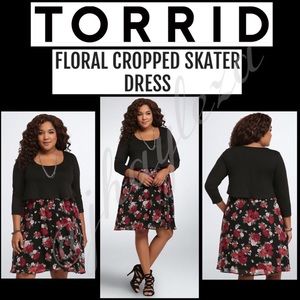 TORRID: Floral Cropped Skater Dress